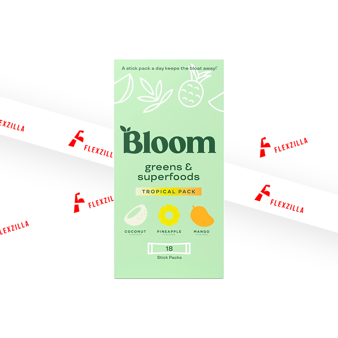 Bloom Greens & Superfoods Tropical Pack (Coconut, Pineapple, Mango) 18 Stick Packs
